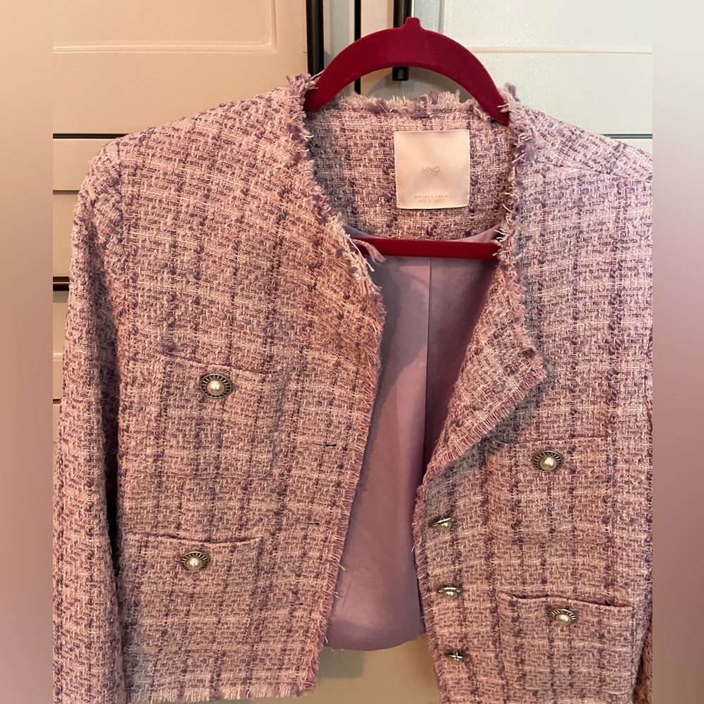 MANGO  - MNG Mango tweed jacket purple